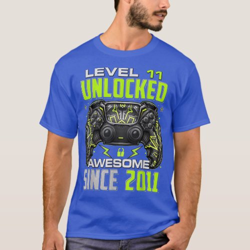 Level 11 Unlocked Awesome Since 2011 11th Birthday T_Shirt
