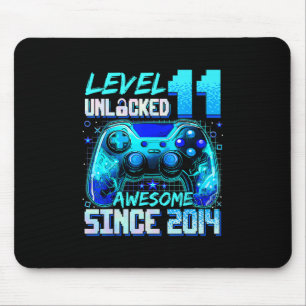 Level 11 Unlocked Awesome Since 2014 11th Birthday Mouse Pad