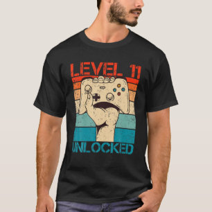 Level 11 Unlocked Birthday Funny Video Gamer Contr T-Shirt