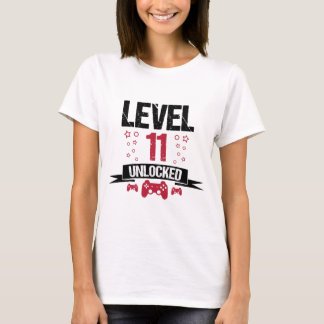 Level 11 Unlocked Gamer 11th Birthday Gift T-Shirt