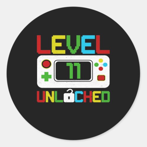 Level 11 Unlocked Video Game 10th Birthday Gift Classic Round Sticker