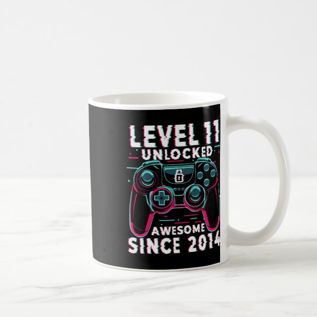 Level 11 Unlocked Video Game 11th Birthday Gamer B Coffee Mug (Right)