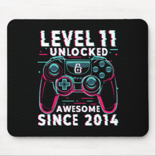 Level 11 Unlocked Video Game 11th Birthday Gamer B Mouse Pad