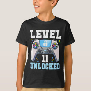 Level 11 Unlocked Video Game 11th Birthday Gamer B T-Shirt