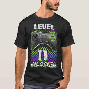 Level 11 Unlocked Video Game 11th Birthday Gamer G T-Shirt