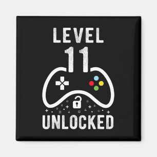 Level 11 Unlocked Video Game 11th Birthday Gift Magnet