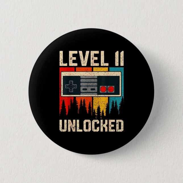 Level 11 Unlocked Video Game Controller Birthday M Button (Front)