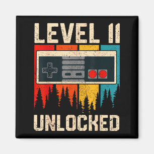 Level 11 Unlocked Video Game Controller Birthday M Magnet