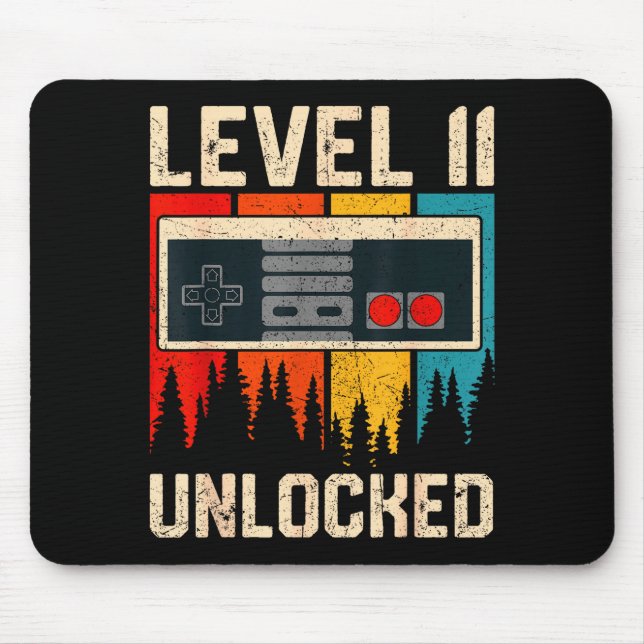 Level 11 Unlocked Video Game Controller Birthday M Mouse Pad (Front)