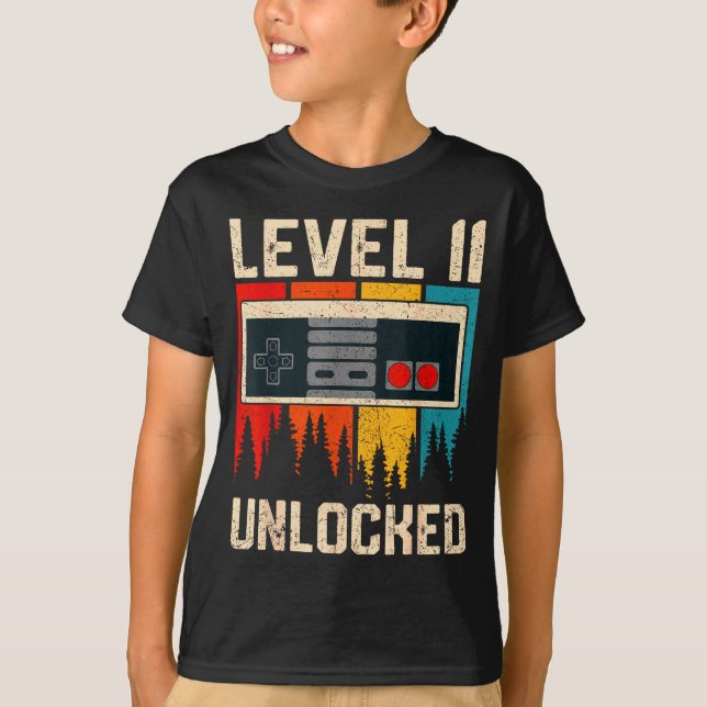 Level 11 Unlocked Video Game Controller Birthday M T-Shirt (Front)