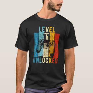 Level 11 Unlocked Video Gamer 11 Year Old 11th Bir T-Shirt