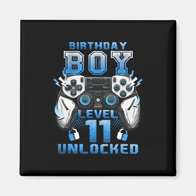 Level 11 Unlocked Video Gamer 11th Birthday Boys  Magnet (Front)