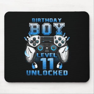 Level 11 Unlocked Video Gamer 11th Birthday Boys  Mouse Pad