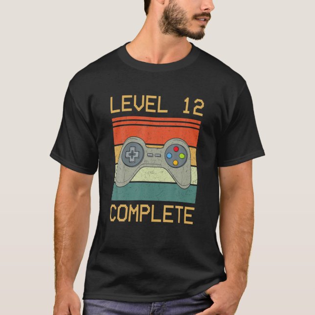 Level 12 Complete Video Gamer - 12Th Wedding Anive T-Shirt (Front)