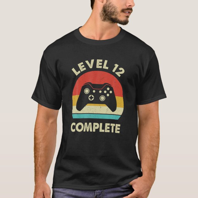Level 12 Complete Video Gamer - 12Th Wedding Anive T-Shirt (Front)