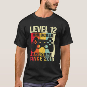 Level 12 Unlocked 12Th Birthday Gamer Awesome Sinc T-Shirt