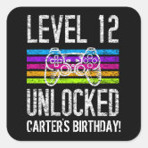 12 Year Old Gamer Boy 12nd Perfect Birthday Gaming Classic Round Sticker