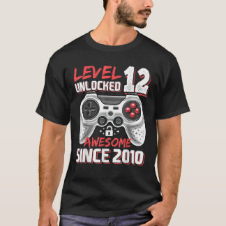 Level 12 Unlocked Awesome 2010 Video Game 12th Bir T-Shirt