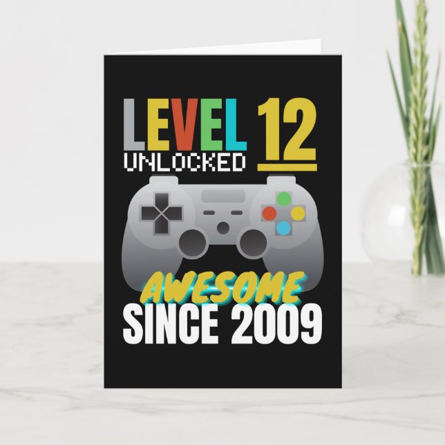 Level 12 Unlocked Awesome Since 2009 Card (Front)