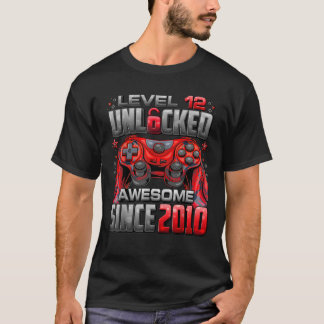 Level 12 Unlocked Awesome Since 2010 12th Birthday T-Shirt