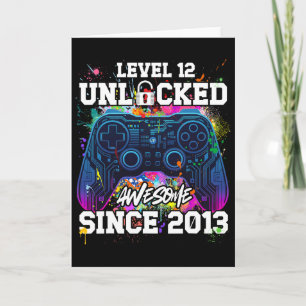 Level 12 Unlocked Awesome Since 2013 12th Birthday Card