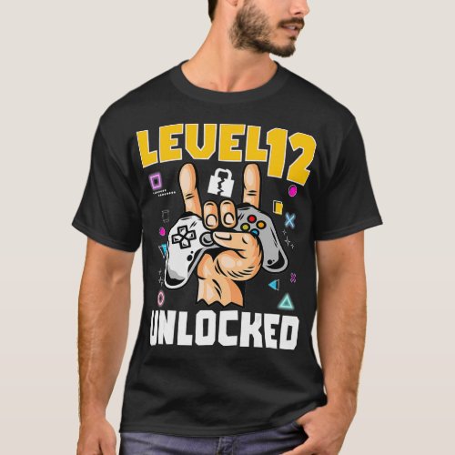 Level 12 Unlocked Awesome Video Game 12th Birthday T_Shirt