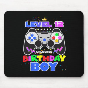 Level 12 Unlocked Birthday Boy 12th Birthday Video Mouse Pad
