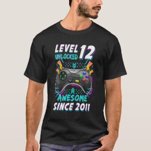 Level 12 Unlocked Gamer 12th Bday Boy 12 Year Old T-Shirt
