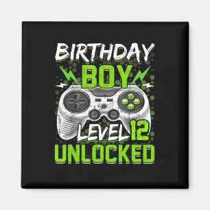 Level 12 unlocked Gamer 12th Birthday Gift Video G Magnet