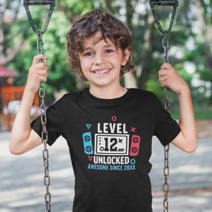 LEVEL 12 UNLOCKED Gamer Birthday – Custom Year T-Shirt