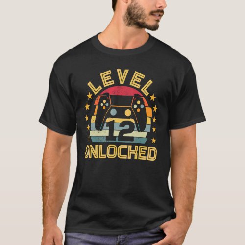 Level 12 Unlocked Gaming Vintage 12th Birthday T_Shirt
