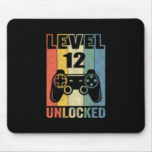 Level 12 Unlocked Shirt Funny Video Gamer 12th Bir Mouse Pad