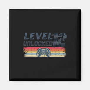 Level 12 Unlocked Video Game 12th Birthday Gamer B Magnet