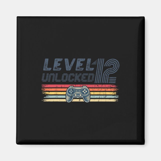 Level 12 Unlocked Video Game 12th Birthday Gamer B Magnet (Front)