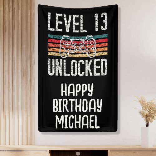 Level 13 Unlocked 13th Birthday Banner