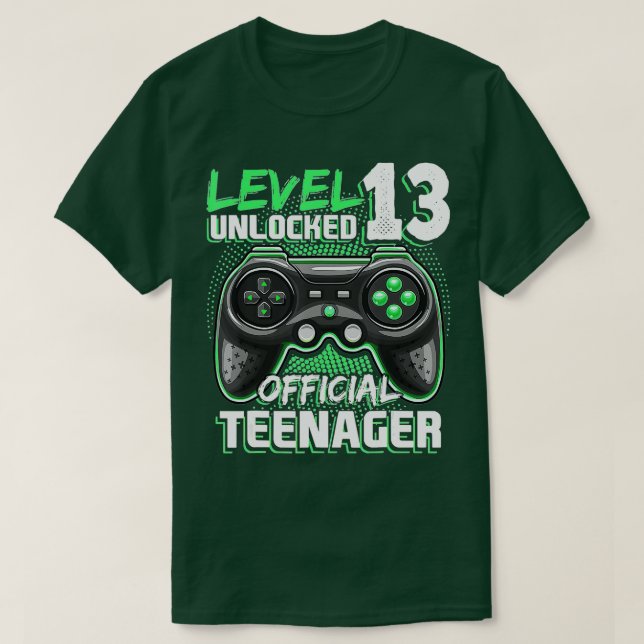 Level 13 Unlocked  13th Video  Birthday Gift  (125 T-Shirt (Design Front)