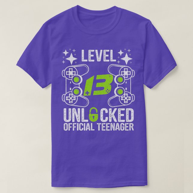 Level 13 Unlocked  13th Video  Birthday Gift  (142 T-Shirt (Design Front)