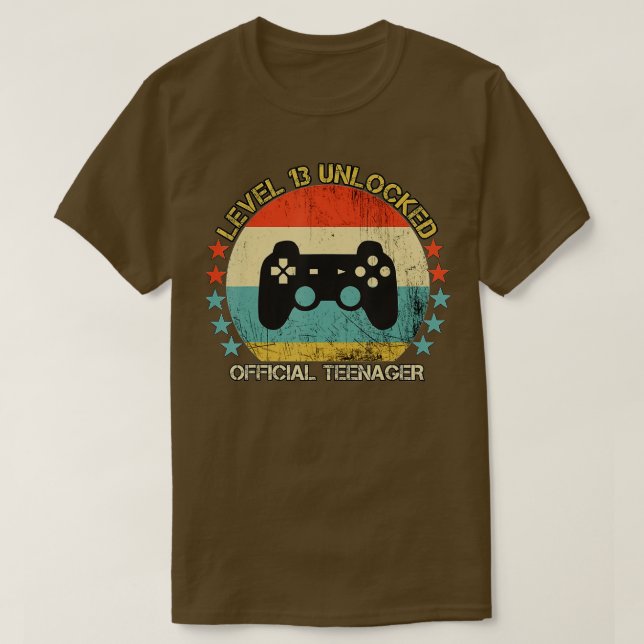 Level 13 Unlocked  13th Video  Birthday Gift  (35) T-Shirt (Design Front)