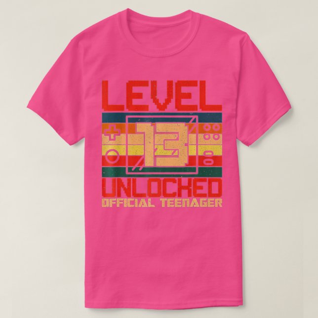 Level 13 Unlocked  13th Video  Birthday Gift  (60) T-Shirt (Design Front)