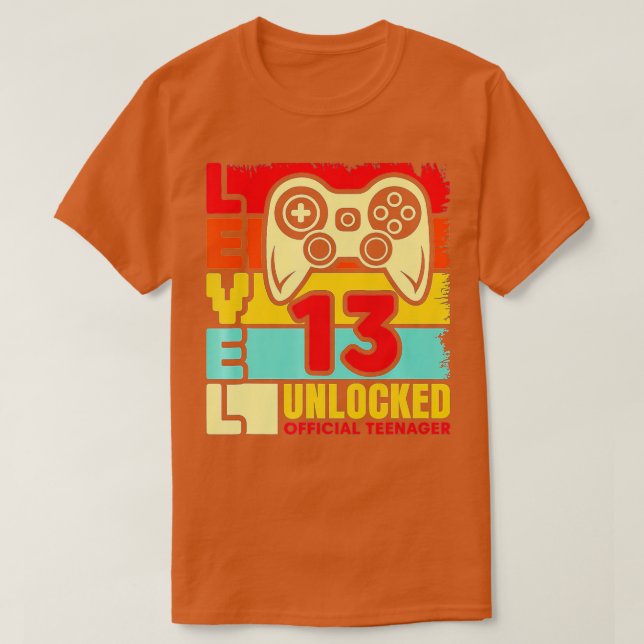 Level 13 Unlocked  13th Video  Birthday Gift  (62) T-Shirt (Design Front)