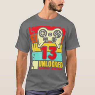 Level 13 Unlocked 13th Video Birthday Gift (76) T-Shirt