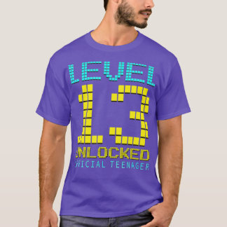 Level 13 Unlocked  13th Video  Birthday Gift  (80) T-Shirt