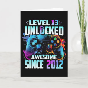 Level 13 Unlocked Awesome Since 2012 13th Birthday Card