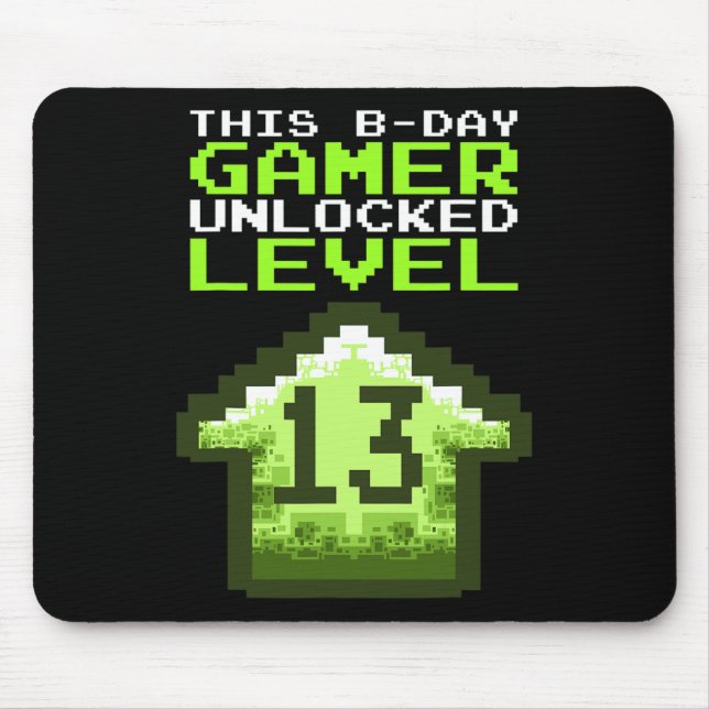 Level 13 Unlocked Birthday Video Game 13th Birthda Mouse Pad (Front)