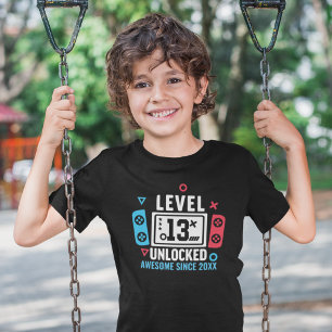LEVEL 13 UNLOCKED Gamer Birthday – Custom Year T-Shirt