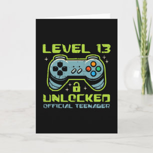 Level 13 Unlocked Official Teenager 13th Birthday  Card