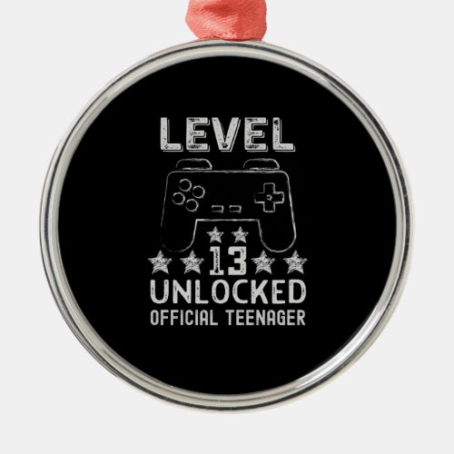 Level 13 unlocked official teenager 13th birthday metal ornament