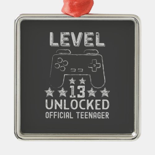Level 13 unlocked official teenager 13th birthday metal ornament