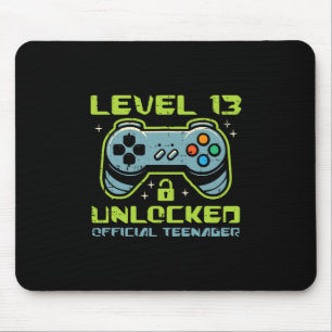 Level 13 Unlocked Official Teenager 13th Birthday Mouse Pad
