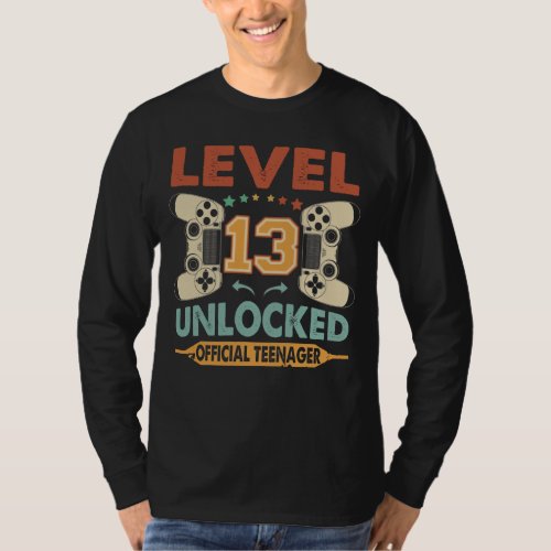 Level 13 Unlocked Official Teenager 13th Birthday T_Shirt